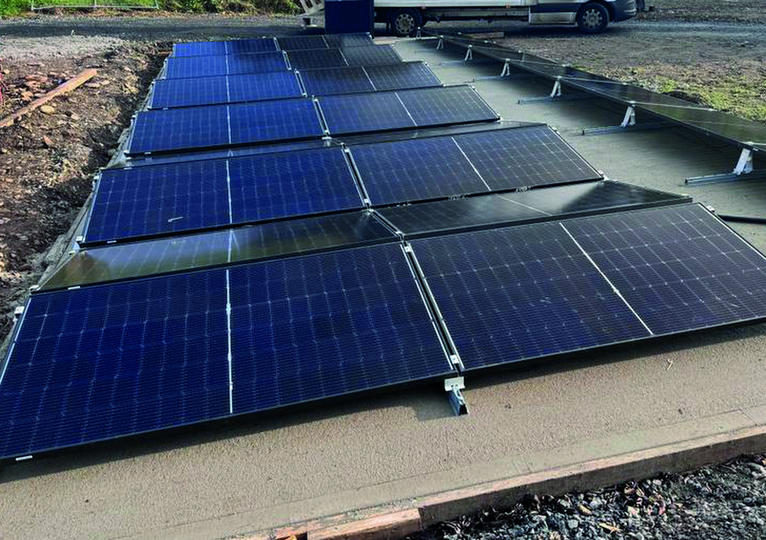 Ground mounted solar panels installation in Meath