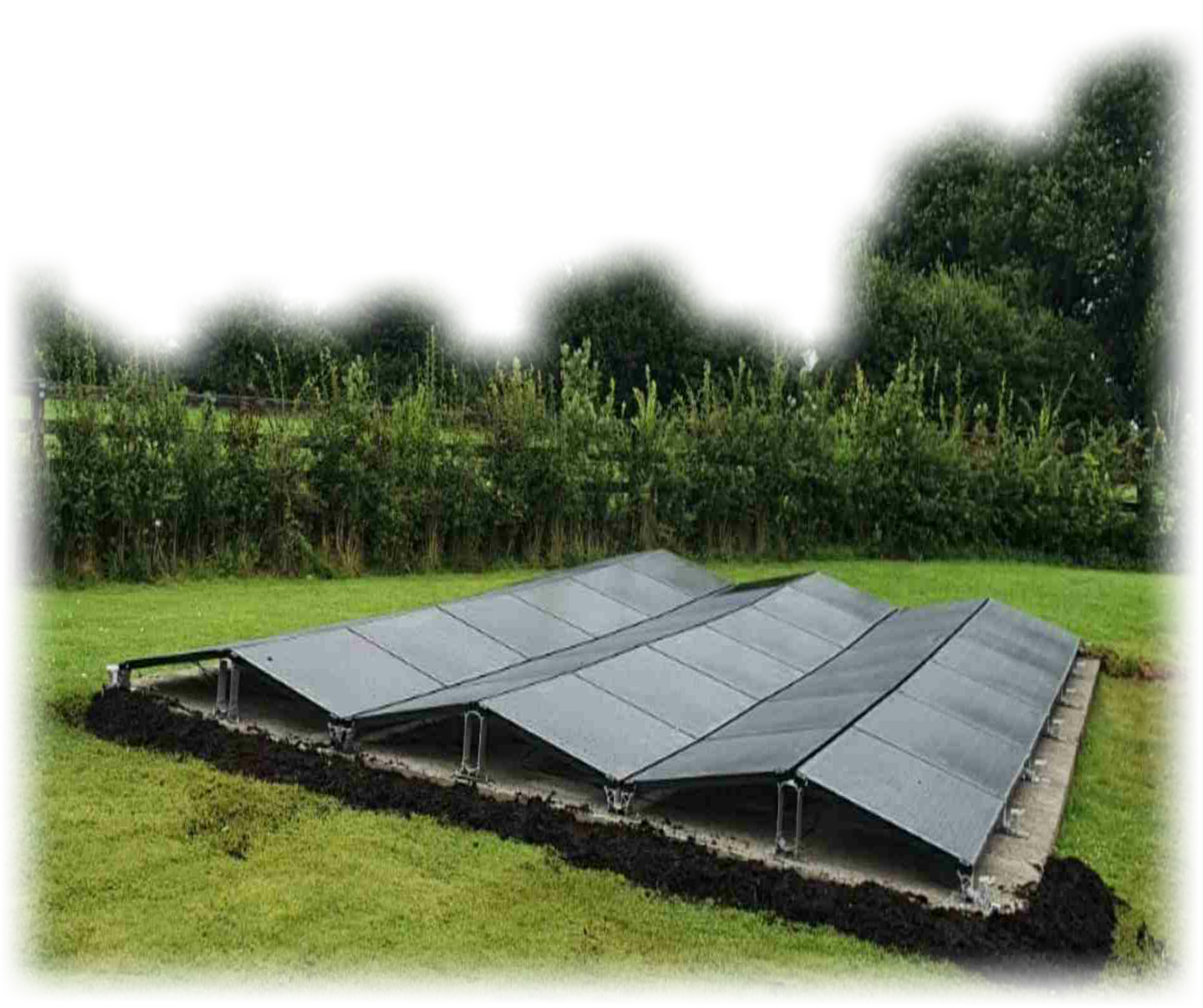 Solar panels on the ground