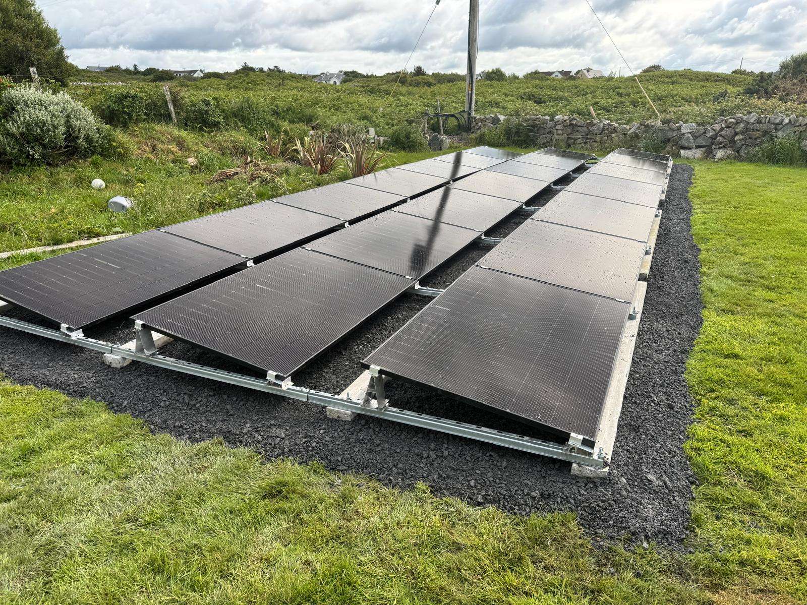 Ground mounted solar panels in Galway
