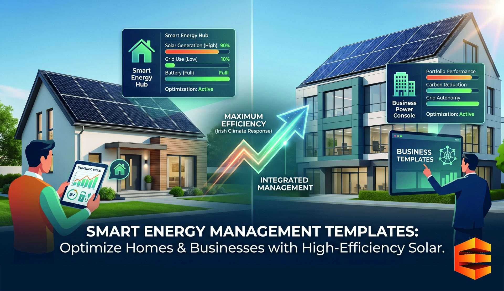 Smart Energy Management Templates for Homes and Businesses Using High-Efficiency Solar Panels.